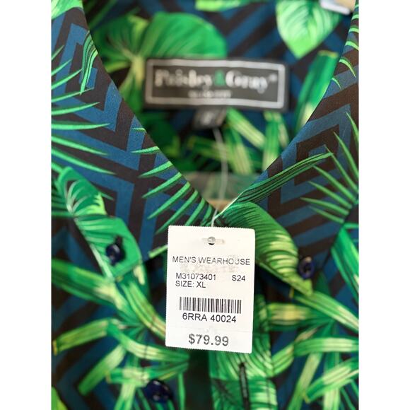 Paisley & Gray Slim Fit Shirt XL Tropical Leaf Print NWT - Picture 5 of 5